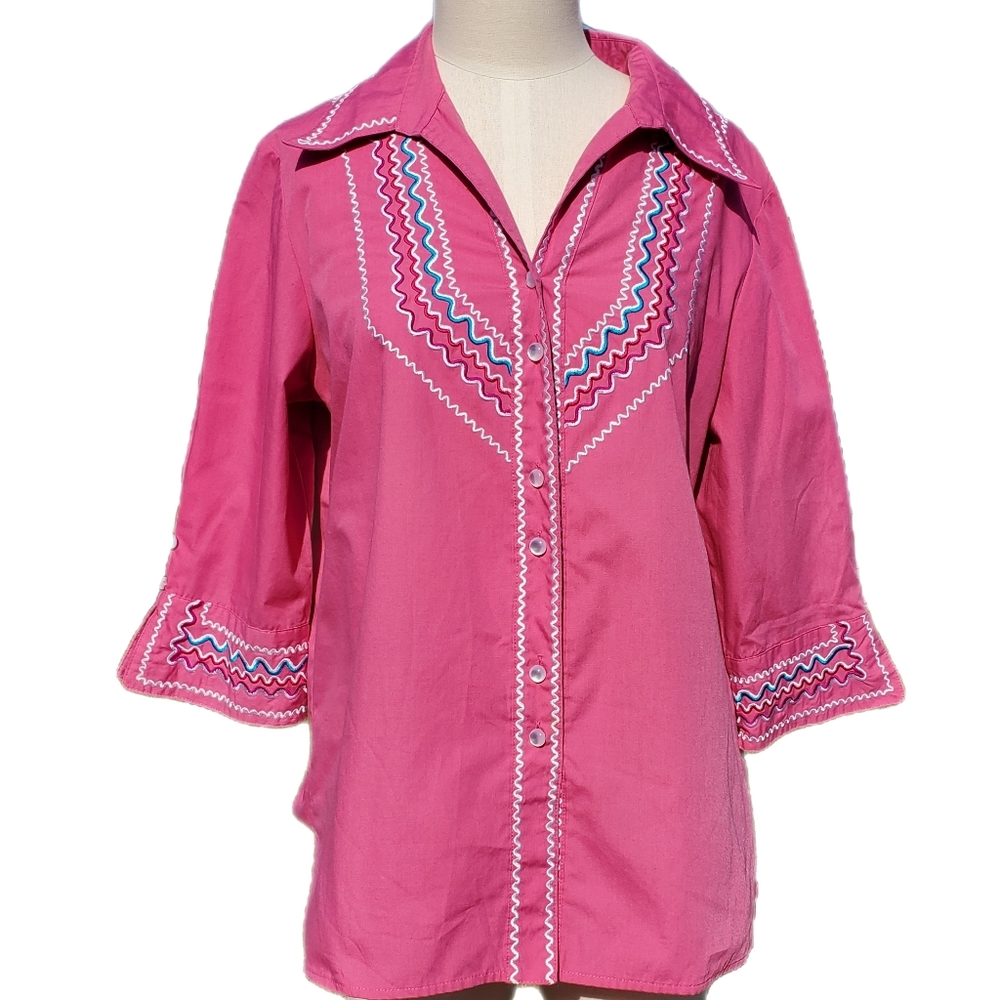 Vintage Bob Mackie Rickrack blouse